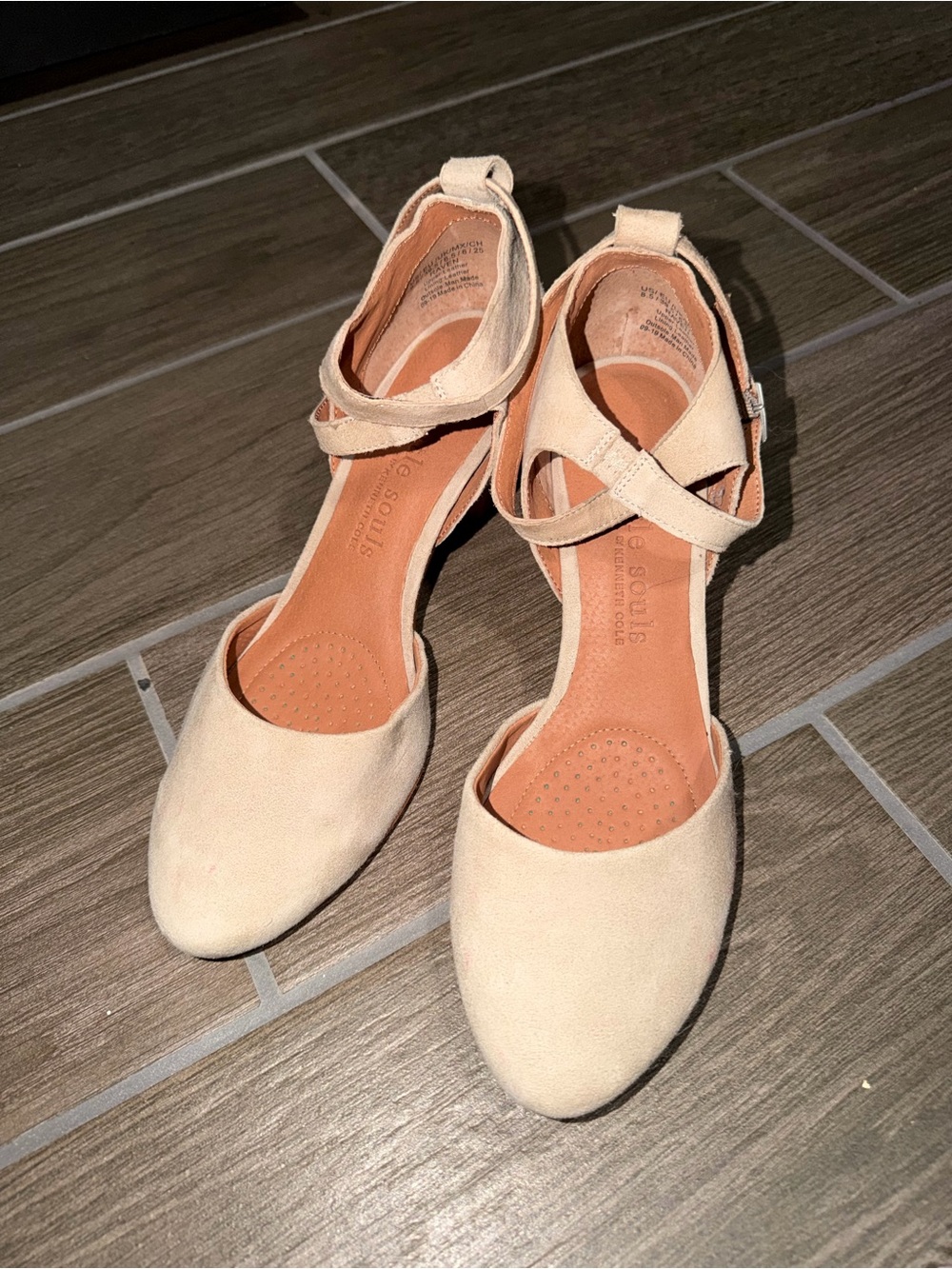 gentle souls by Kenneth Cole Raven suede leather Ankle-Strap Heels